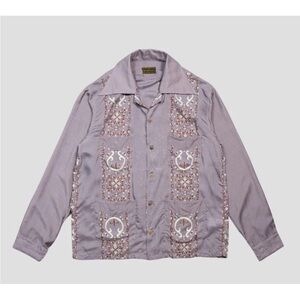 Kapital Havanaja Lavender Embroidered Lightweight Long Sleeve Shirt Sz 2
